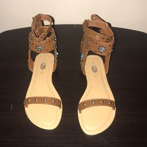 Women’s size 7 ankle strap jeweled sandals